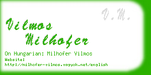 vilmos milhofer business card